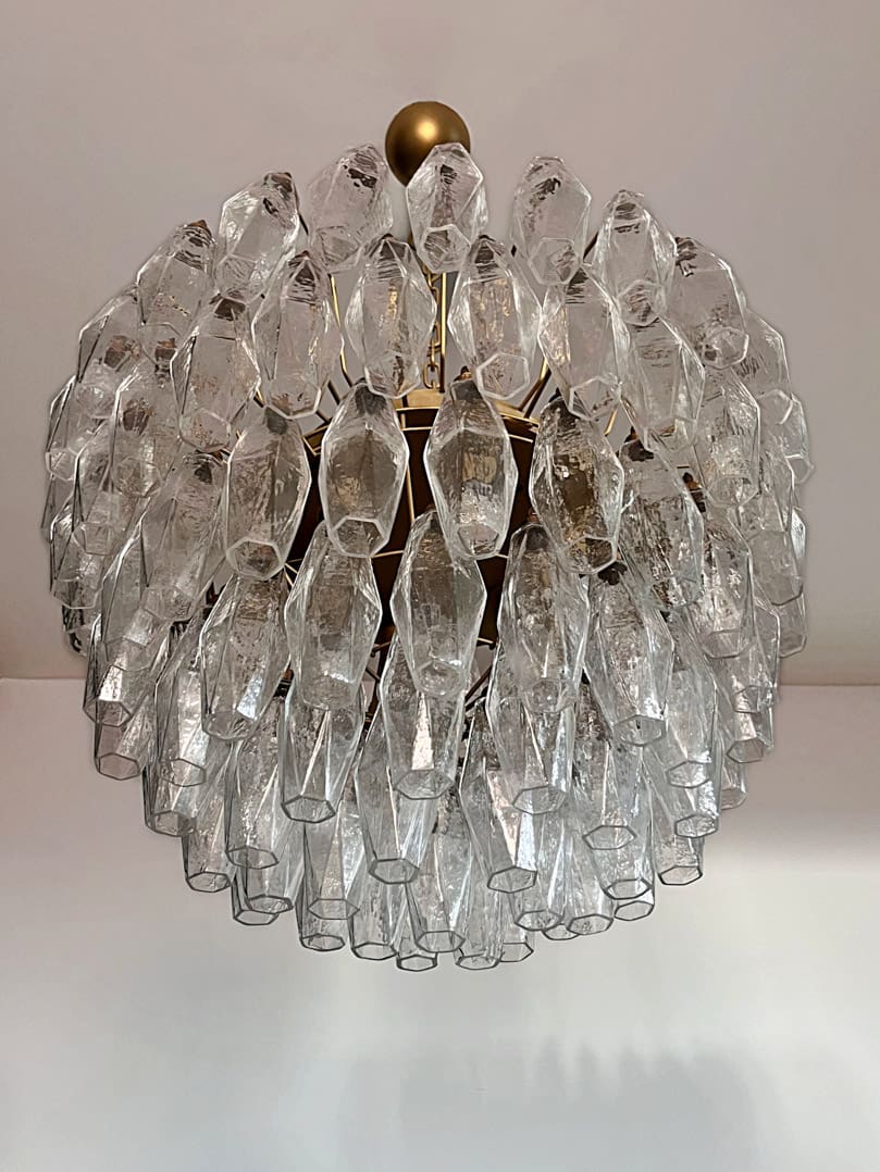 Murano Chandelier – Poliedri – 111 glass – Transparent