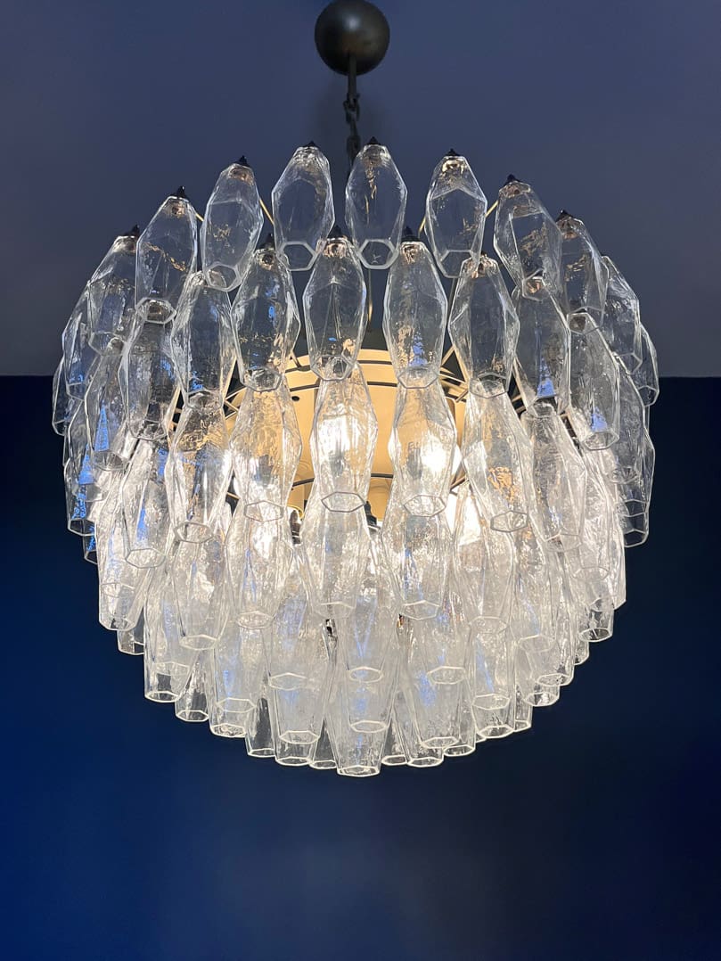 Murano Chandelier – Poliedri – 111 glass – Transparent