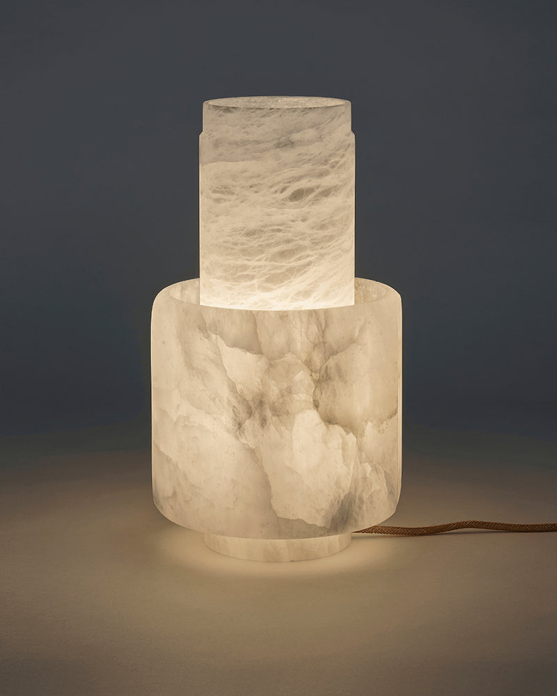3 Ways Switch Dimmable Conial Alabaster Table Lamp 12in for bedroom