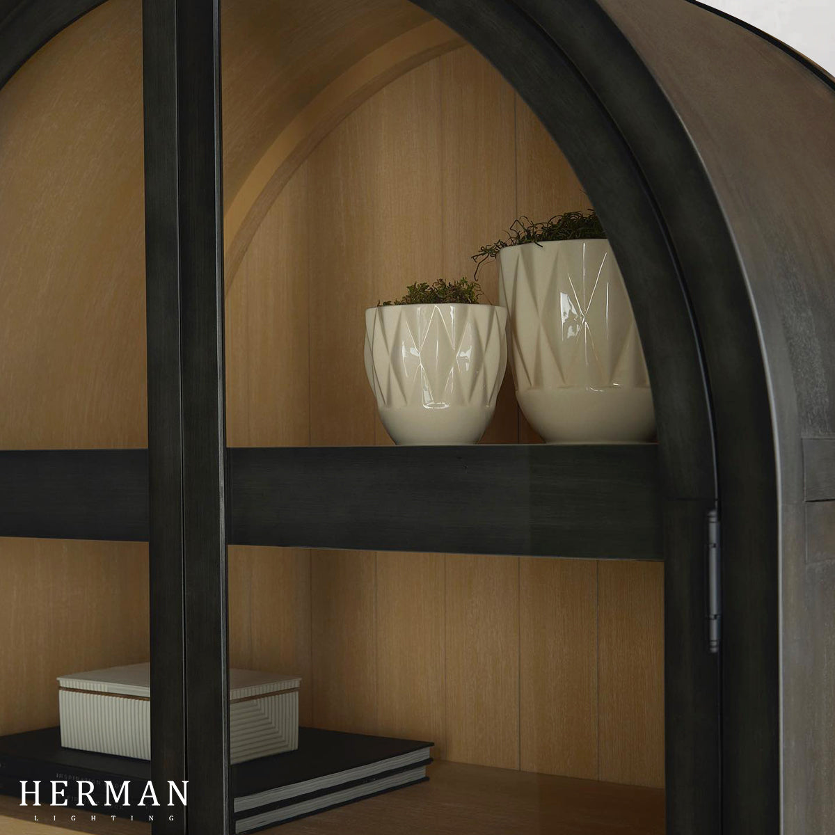 Hattie Glass Accent Cabinet in Oak 36"W 46"W