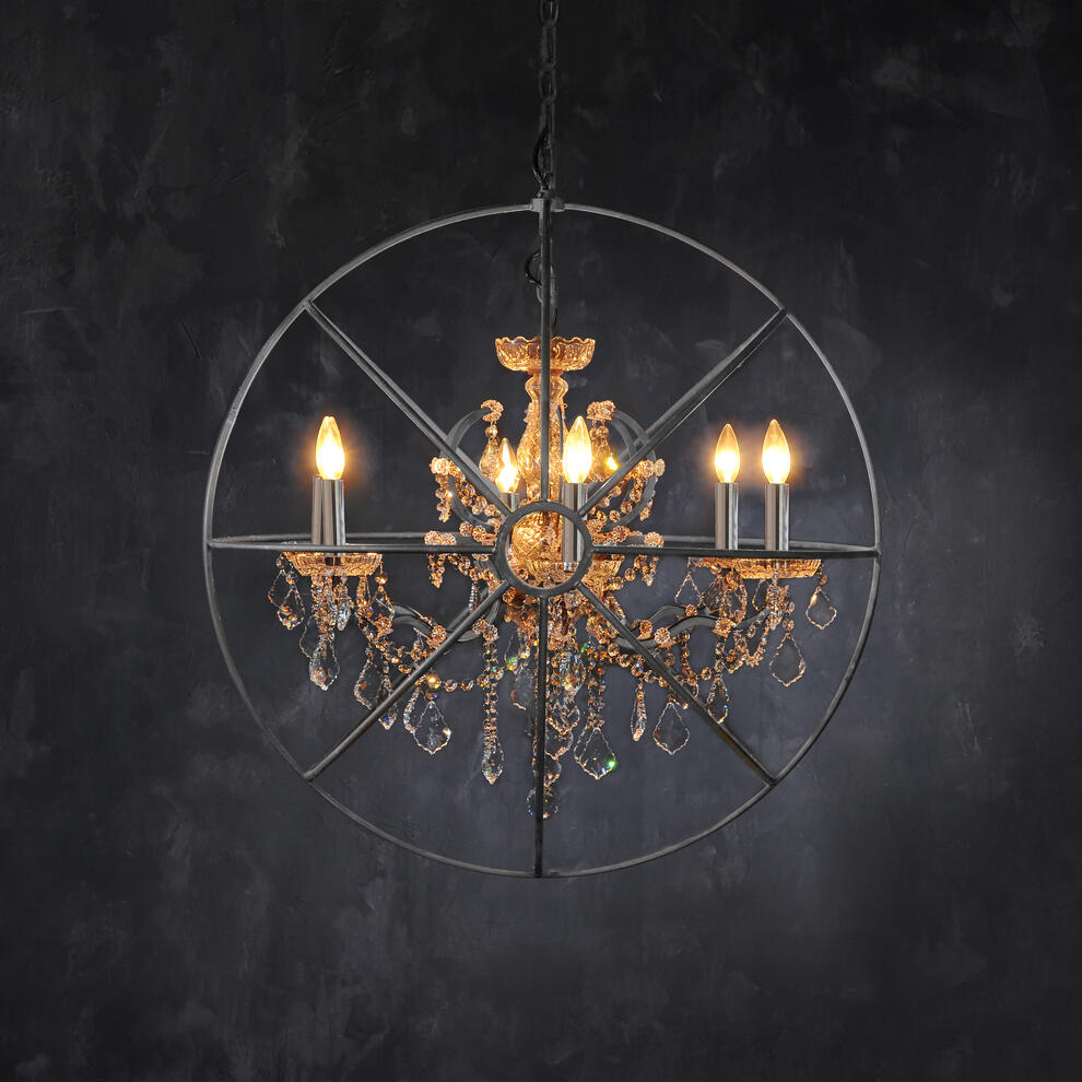 Gyro Crystal Chandelier Natural