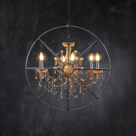 Gyro Crystal Chandelier Natural