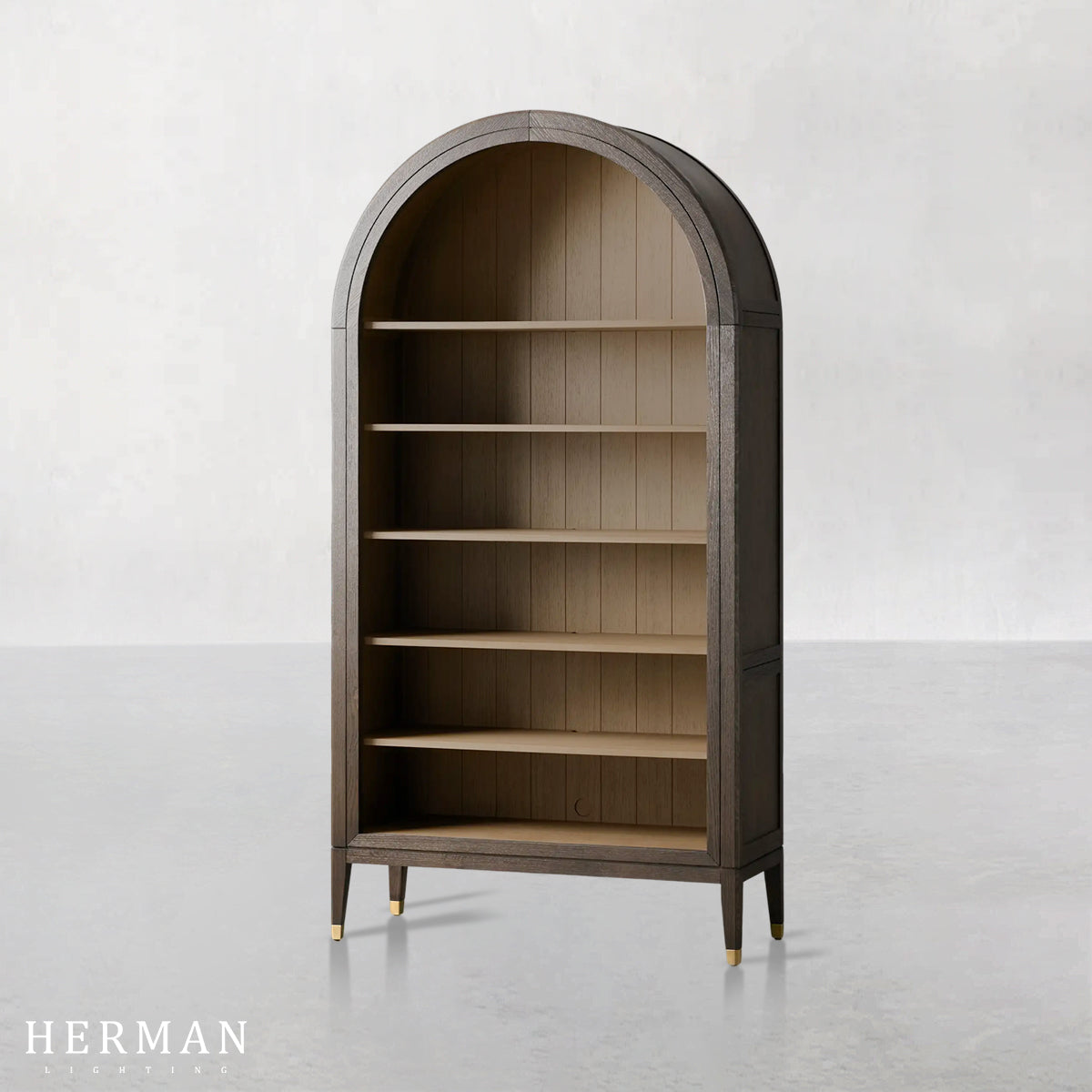 Hattie Open Bookcase in Oak 36"W 46"W