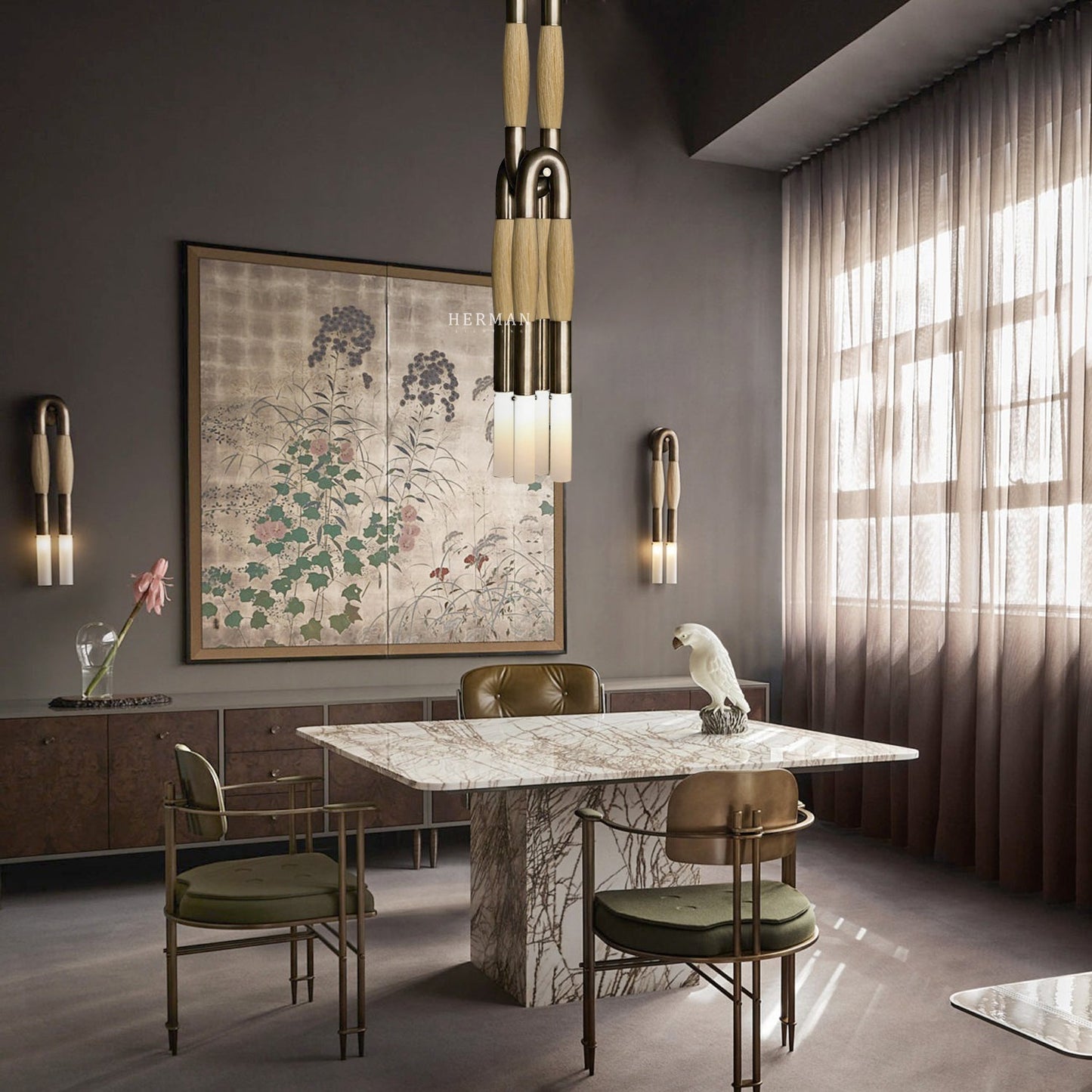 Heritage Horsehair 4-Light Pendant