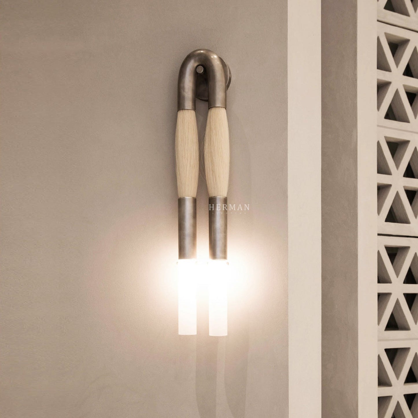 Double Head Antonia Horsehair Sconce