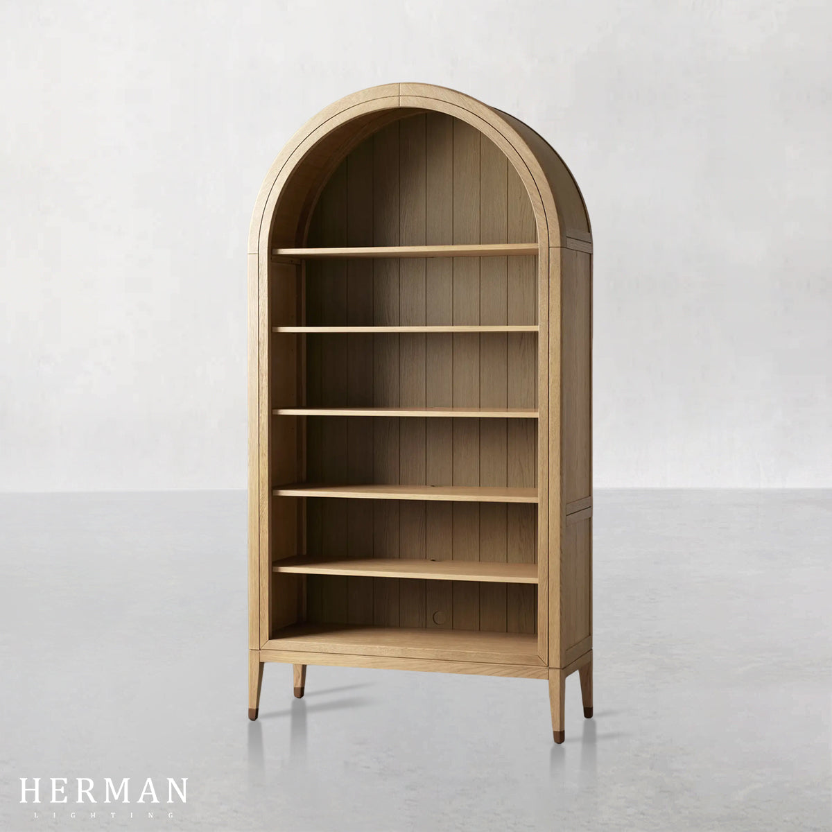 Hattie Open Bookcase in Oak 36"W 46"W