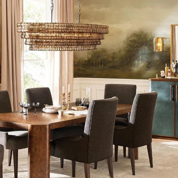 Amor Glass Oval Chandelier 54"W/65"W