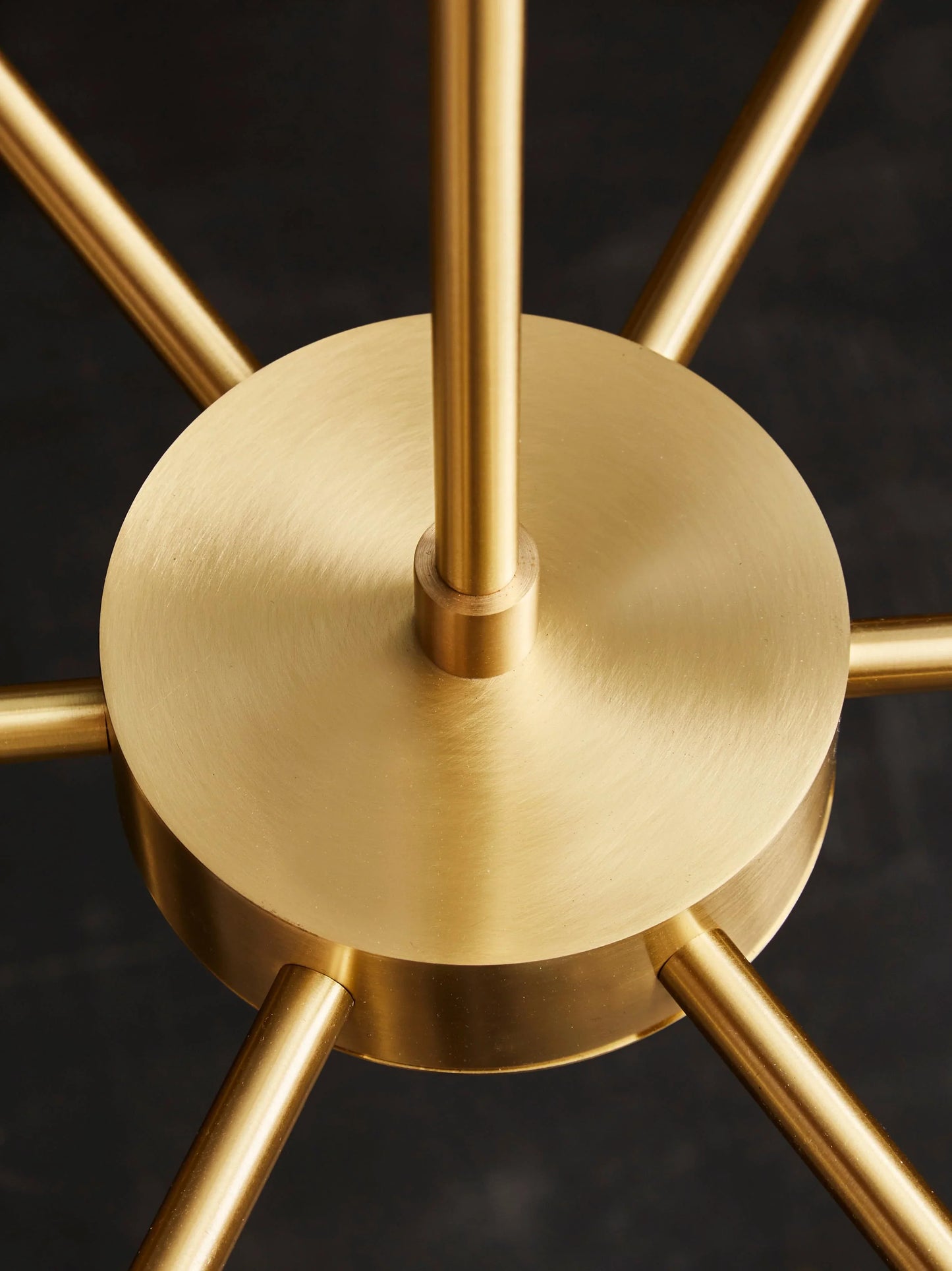 Brass with Alabaster Cones Chandelier