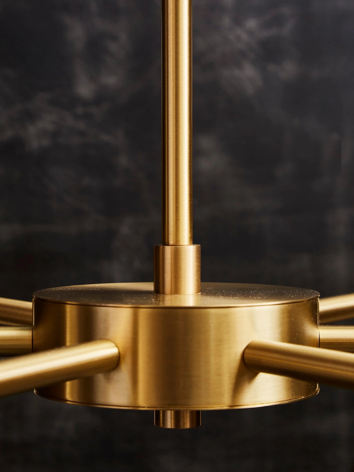 Brass with Alabaster Cones Chandelier