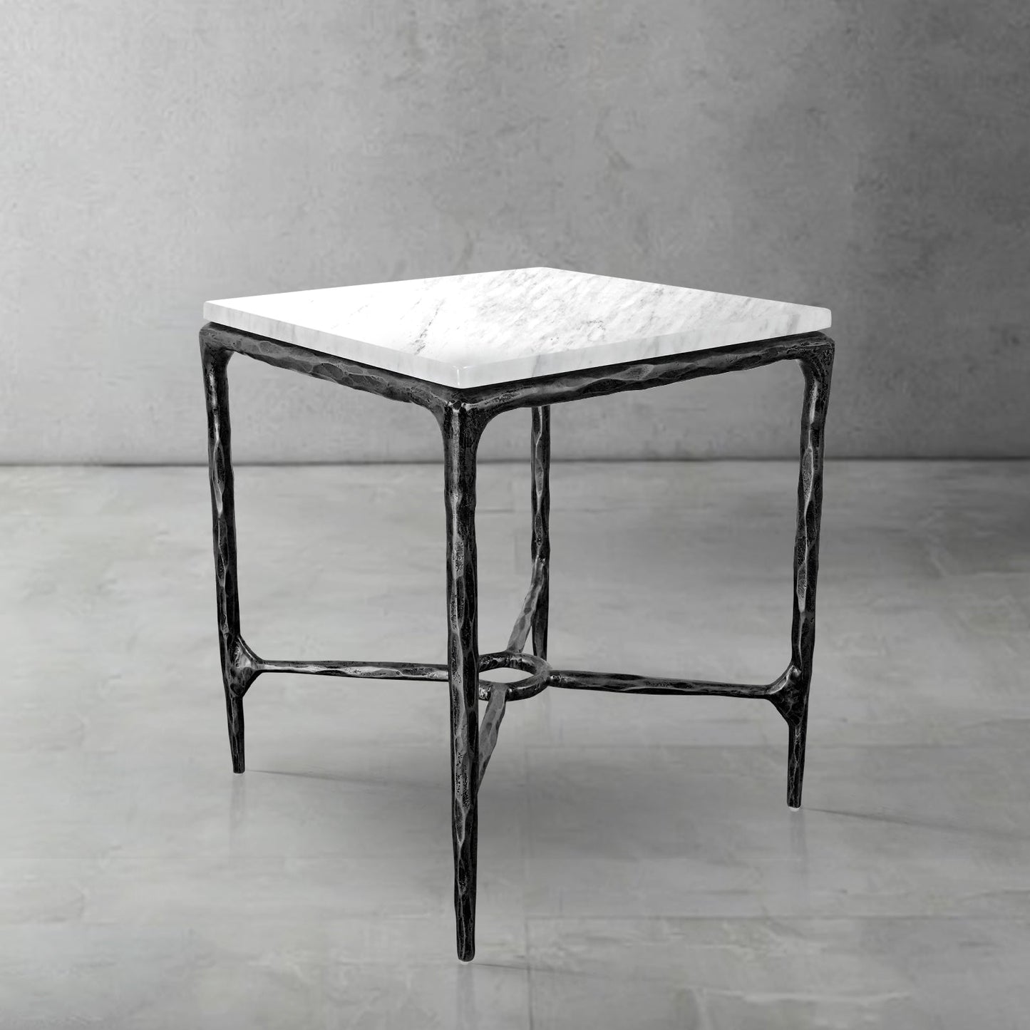 Thaddeus Mabrble Square Side Table 18" 22" Overhang O