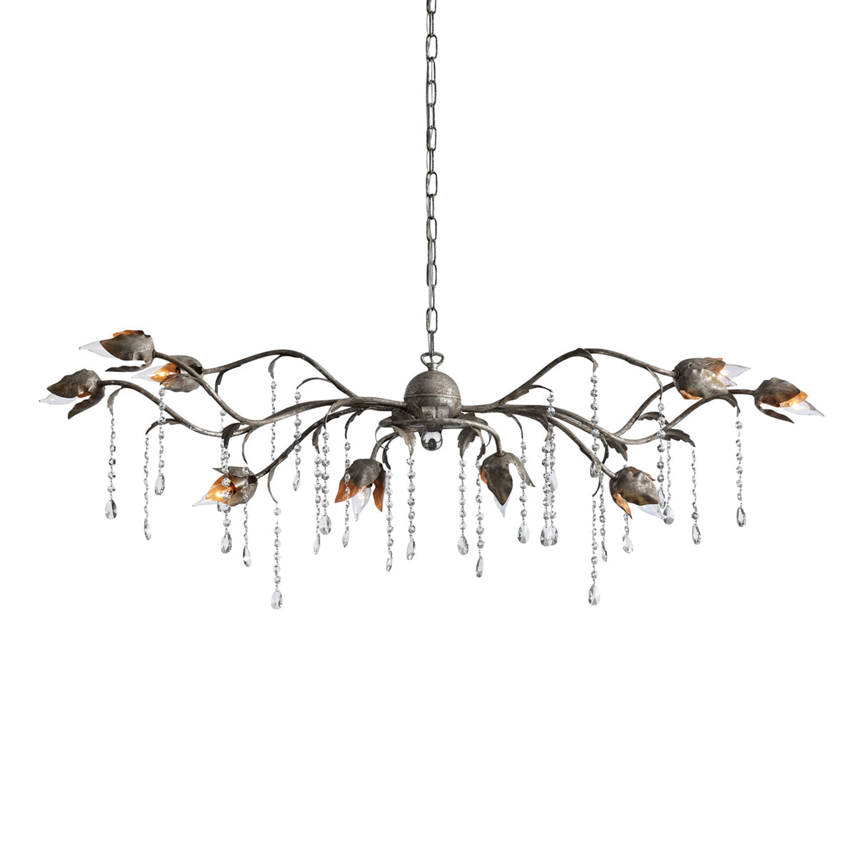 Gothic Viticci Rectangular Chandelier 52 " 61" 71"- Silver