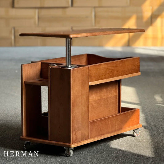 Nedure Solid Wood Side Table Trolley