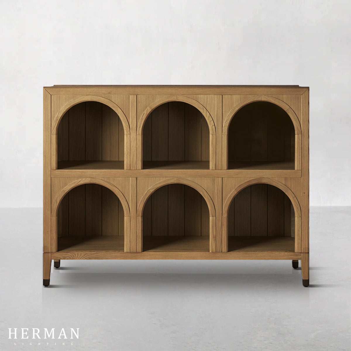 Hattie Arched Storage Cabinet  in Oak 60.75"W