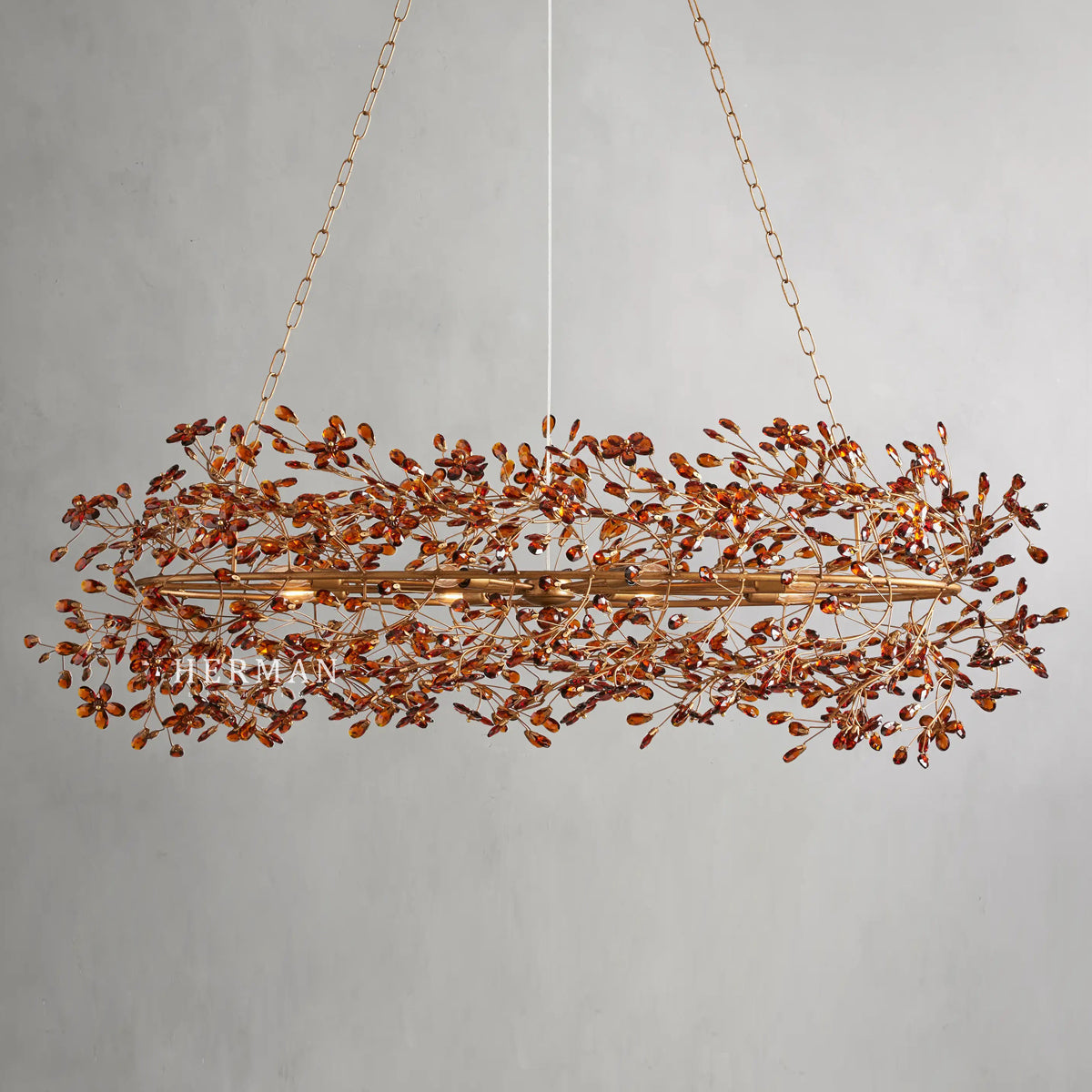 Fiore Colored Oval Chandelier 62" 74"