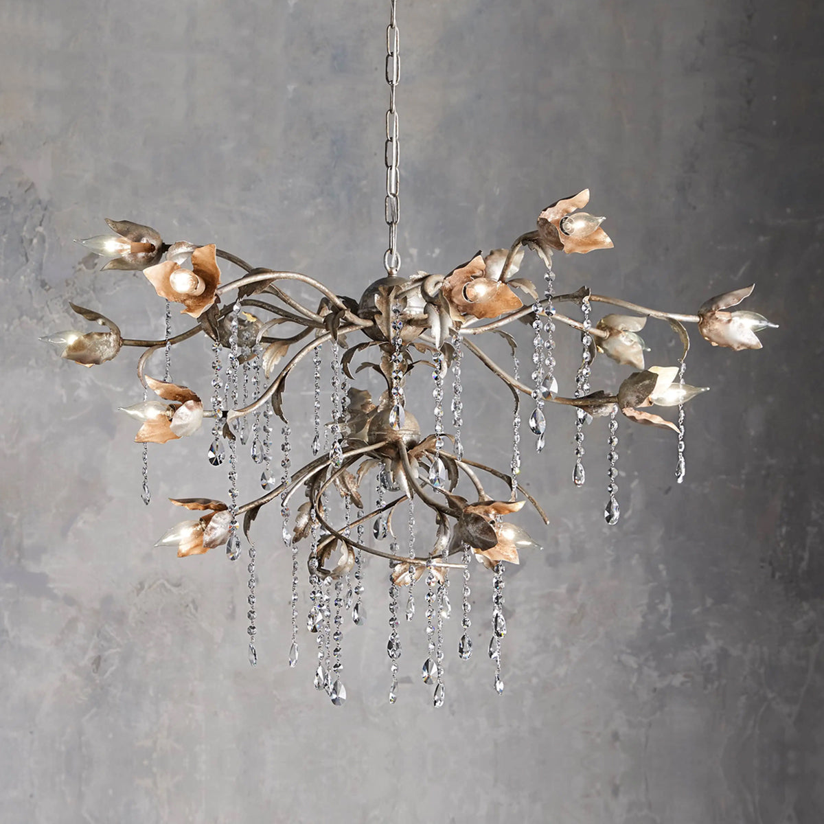 Gothic Viticci Round Chandelier 40"-Silver