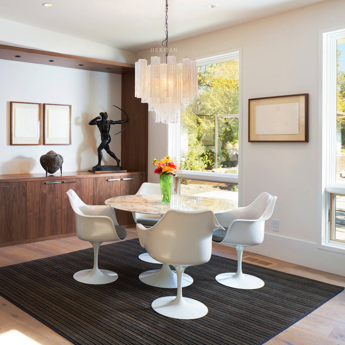 Murano Chandelier – 36 tubes – Alabaster white