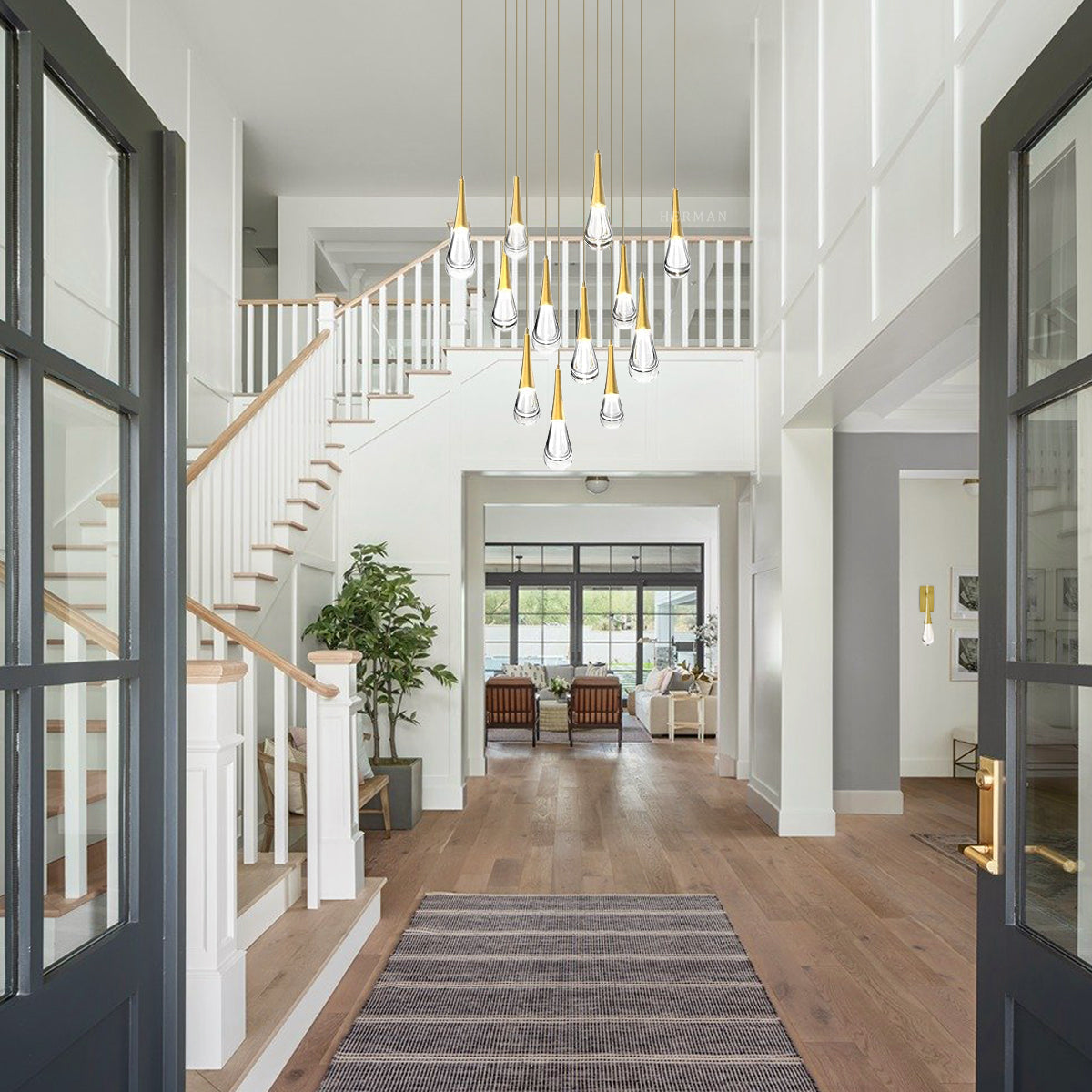 Rain 12-Light Chandelier Pendant For Living room Family room Dining Room Bedroom