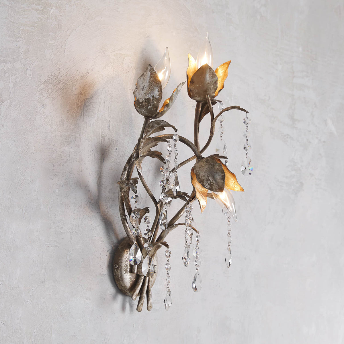 Gothic Viticcio Wall Sconce 3-Light 6-Light - Silver
