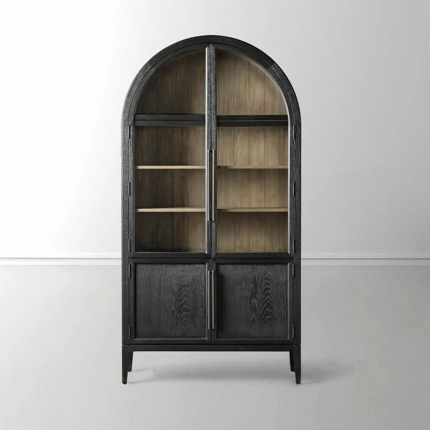 Hattie Glass Accent Cabinet in Oak 36"W 46"W