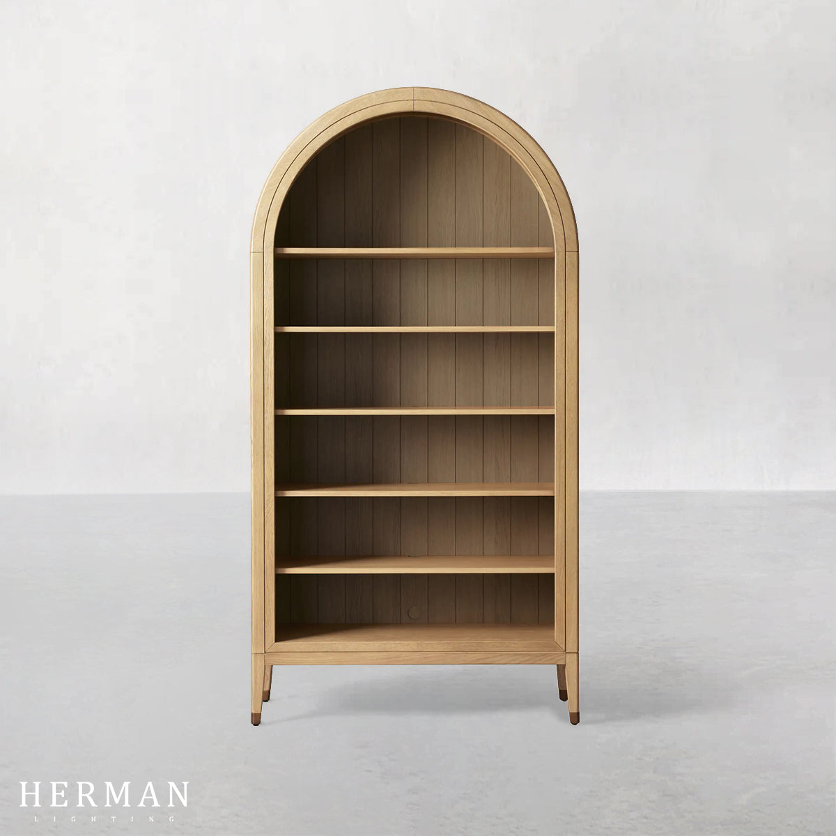 Hattie Open Bookcase in Oak 36"W 46"W