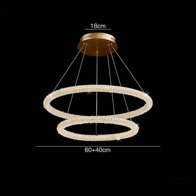 Halo Modern Clear Crystal Ring Chandelier