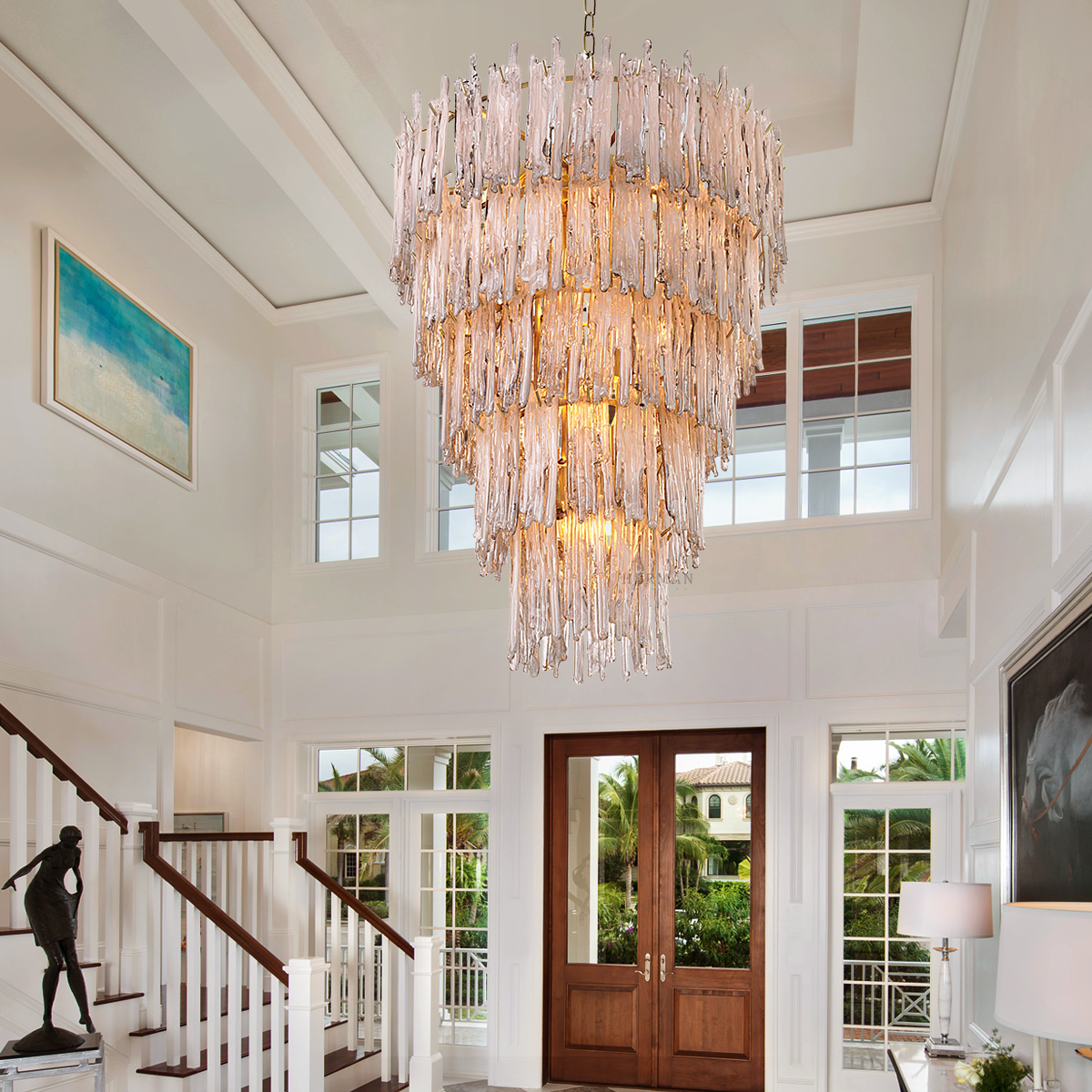 Saint Roch Modern Glass Chandelier [S/L] - [Brass & Glass]
