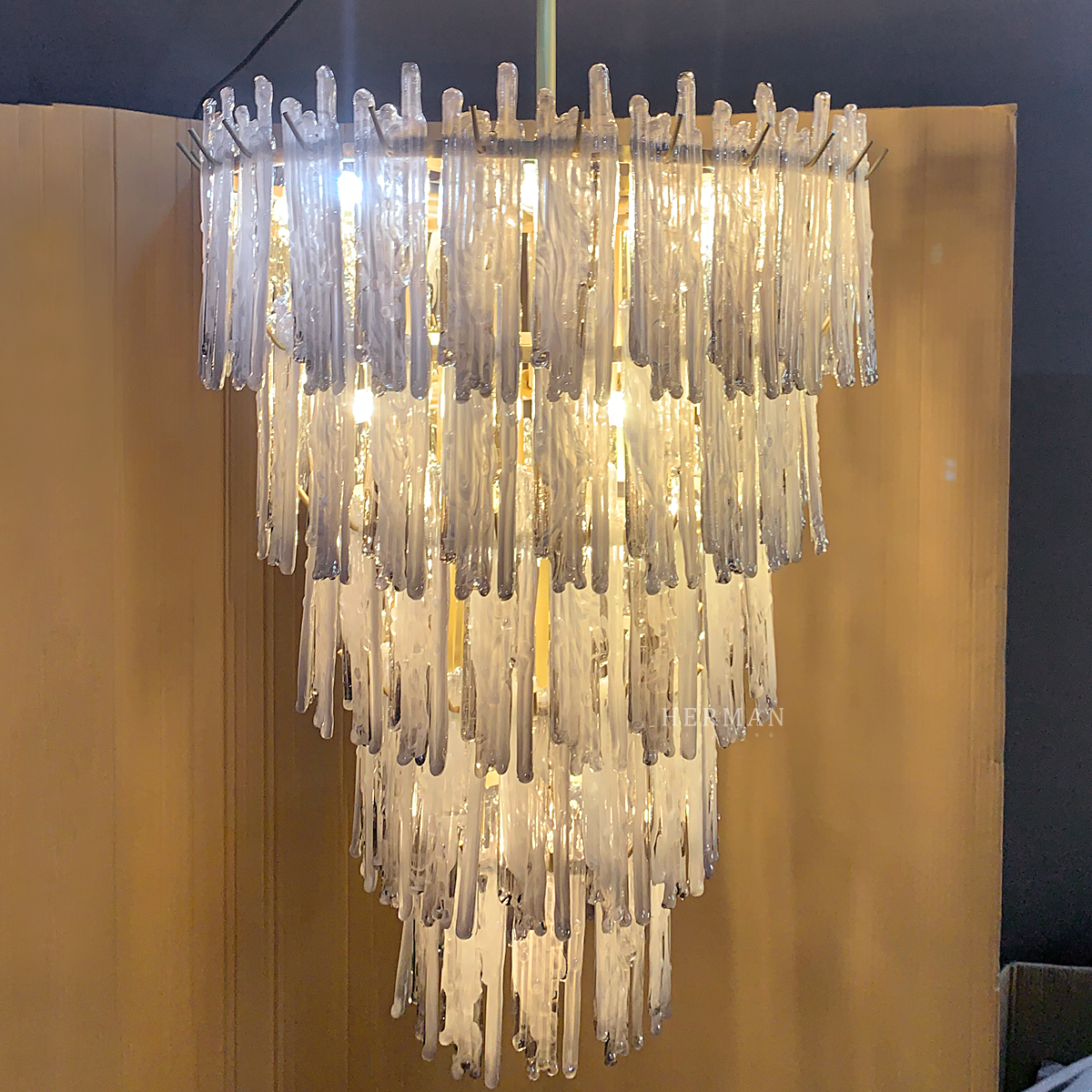 Saint Roch Modern Glass Chandelier [S/L] - [Brass & Glass]