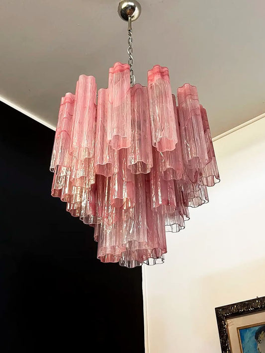 Murano Chandelier – 36 tubes – Alabaster Pink