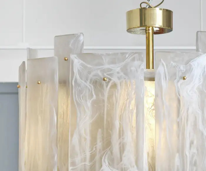 Murano Glass Alabaster Chandelier