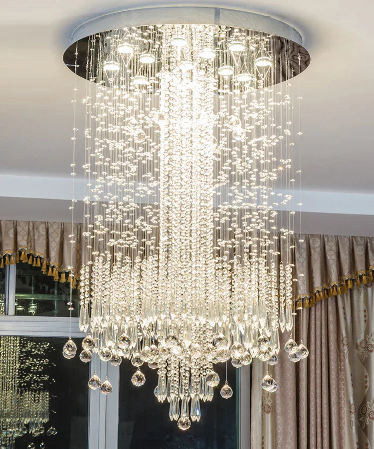 Modern Chandelier lighting low ceiling beads chain luxury lighting k9 crystal chandelier for hotel ETL82103