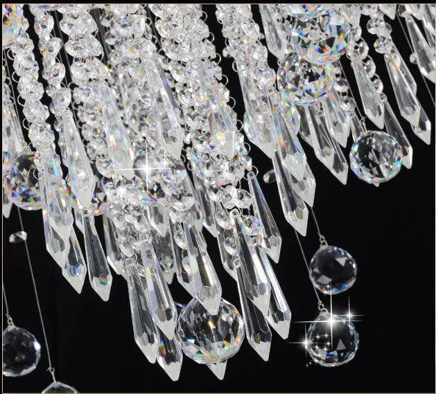Modern Chandelier lighting low ceiling beads chain luxury lighting k9 crystal chandelier for hotel ETL82103