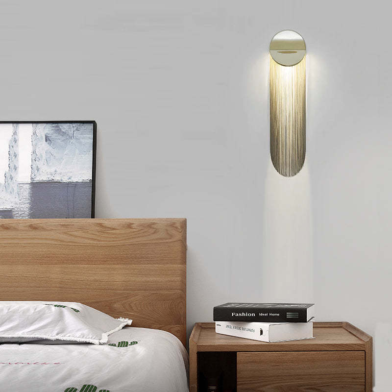Modern Arcs Chain Tassel Wall Sconce