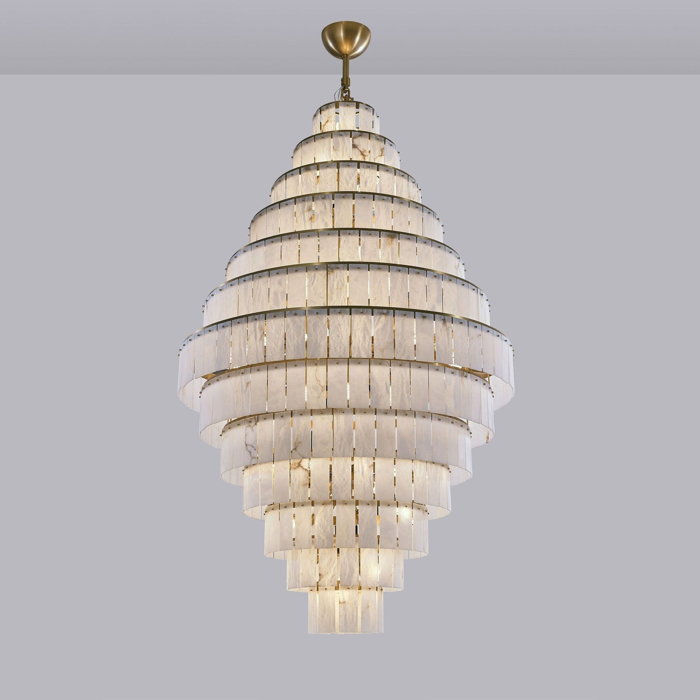 Giant Tiered Alabaster Foyer Chandelier