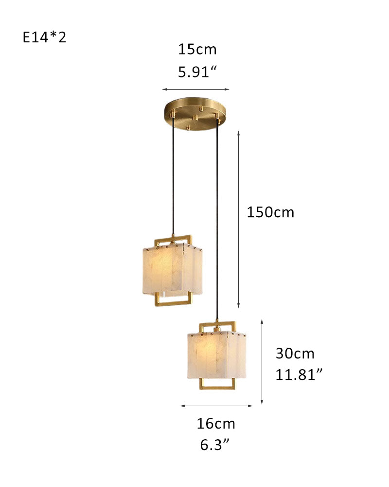 Elegant Cluster Alabaster Dome Suspension Light Lacquered Burnished Brass for hallway