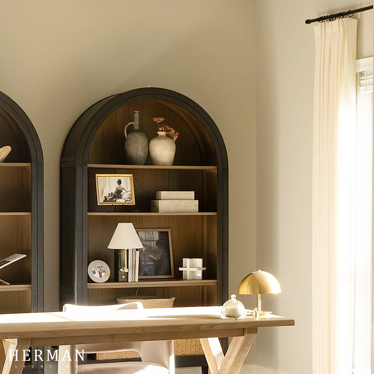 Hattie Open Bookcase in Oak 36"W 46"W