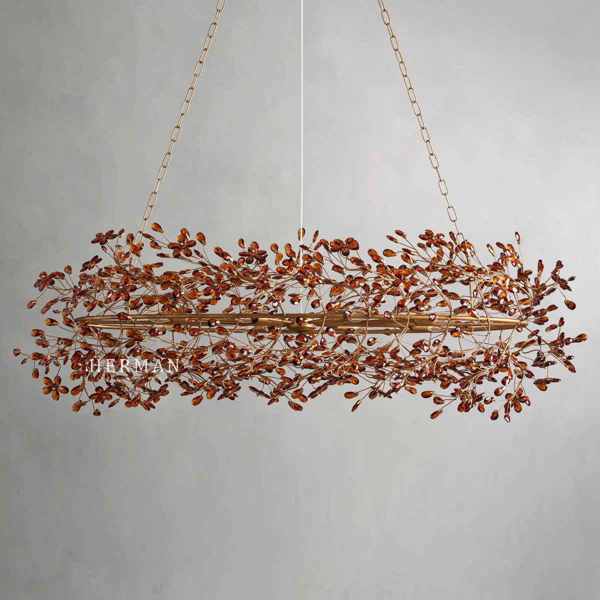 Fiore Colored Oval Chandelier 62" 74"