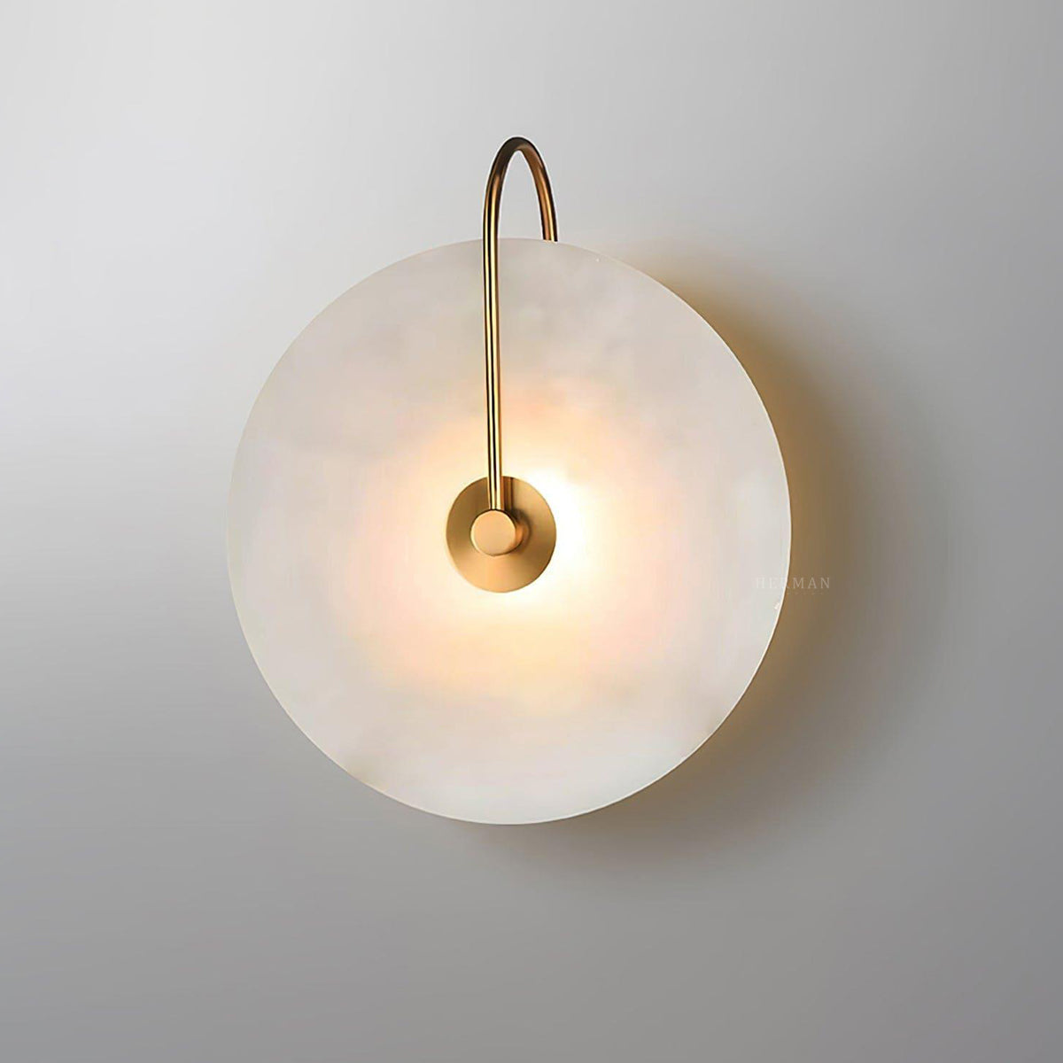 Alabaster Round Sconce 10"