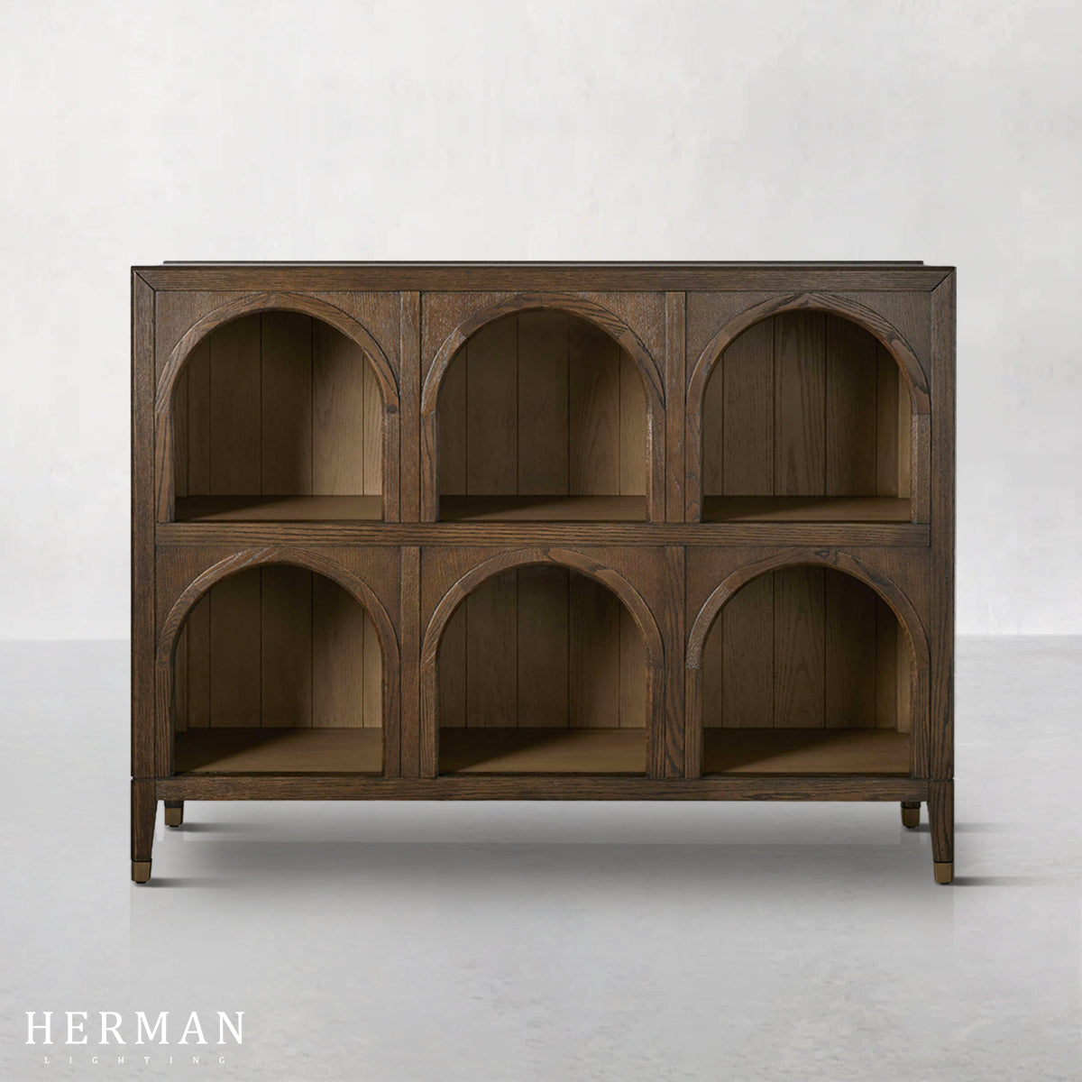 Hattie Arched Storage Cabinet  in Oak 60.75"W