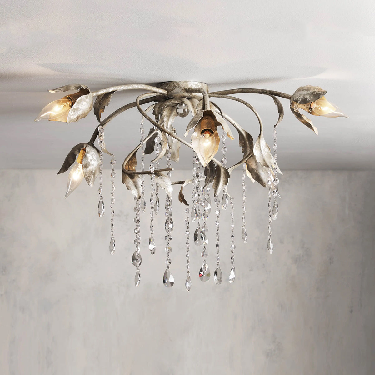 Gothic Viticci Flushmount 23.5" 32"-Silver