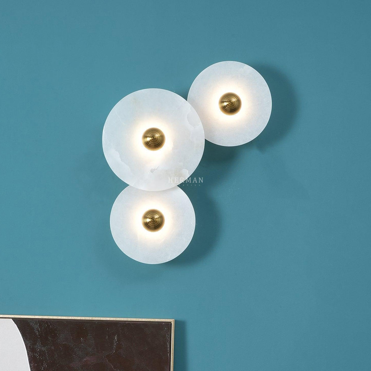 Median Alabaster Flush mount - 3 Surface