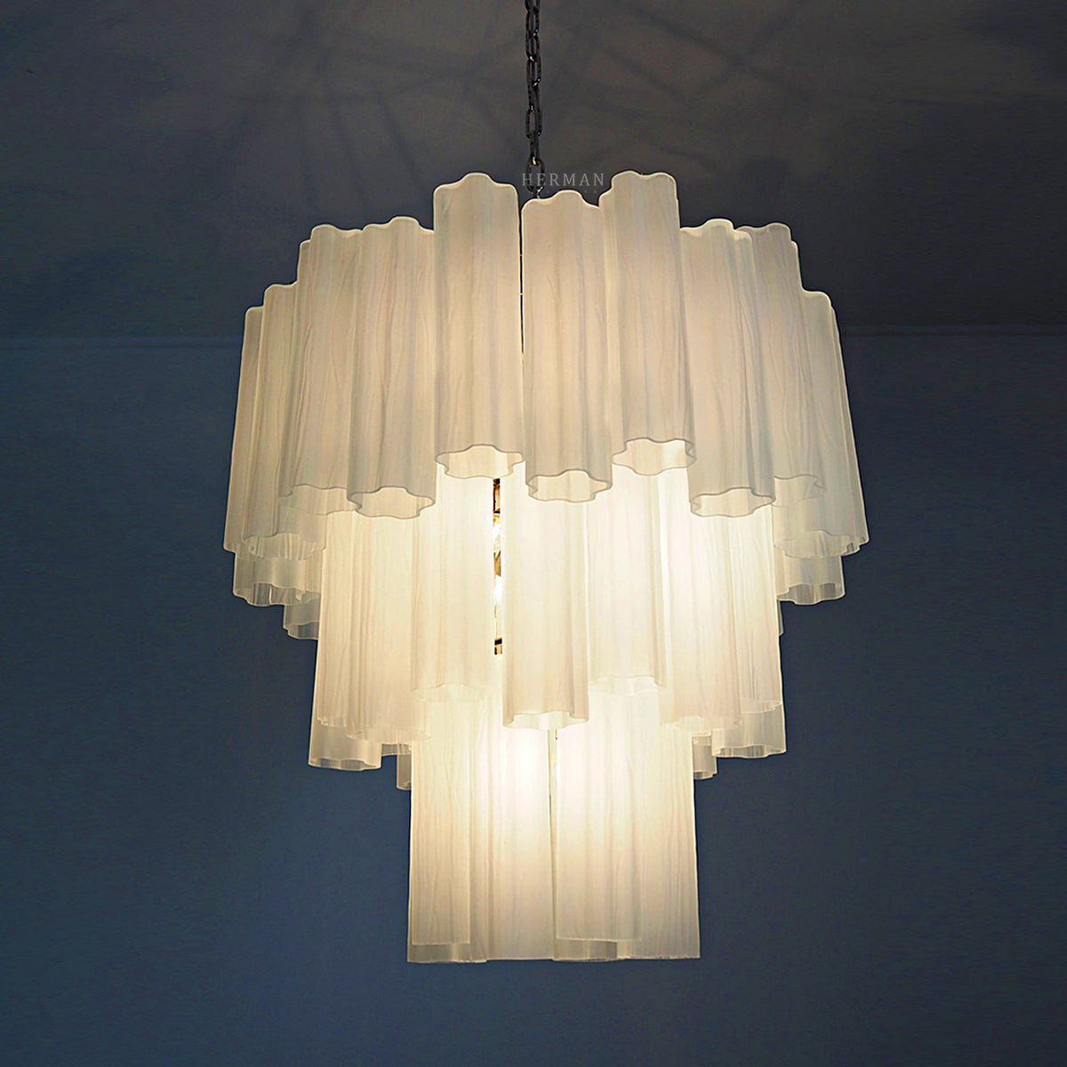 Murano Chandelier – 48 tubes – matte white