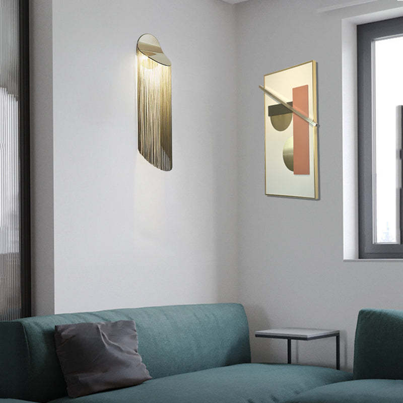 Modern Arcs Chain Tassel Wall Sconce