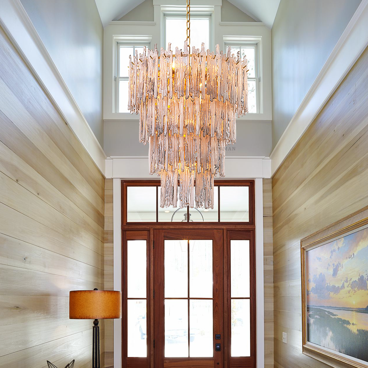 Saint Roch Modern Glass Chandelier [S/L] - [Brass & Glass]
