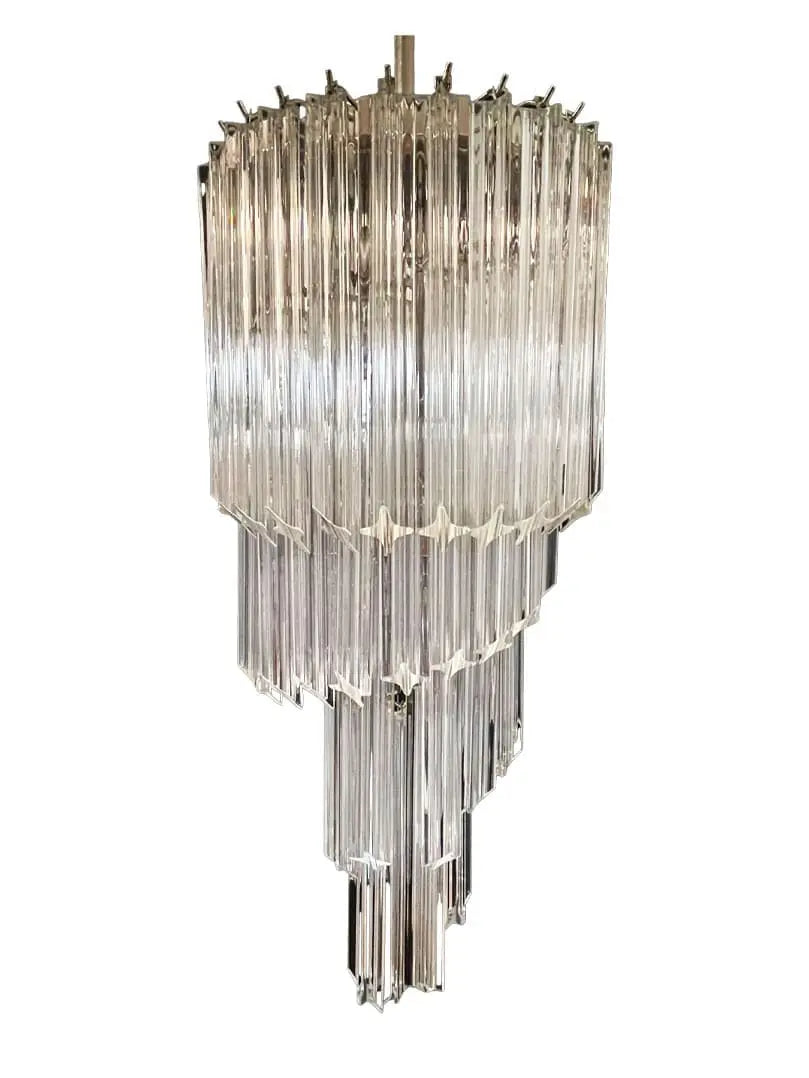 Murano Chandelier – Spiral – 54 prisms – Transparent