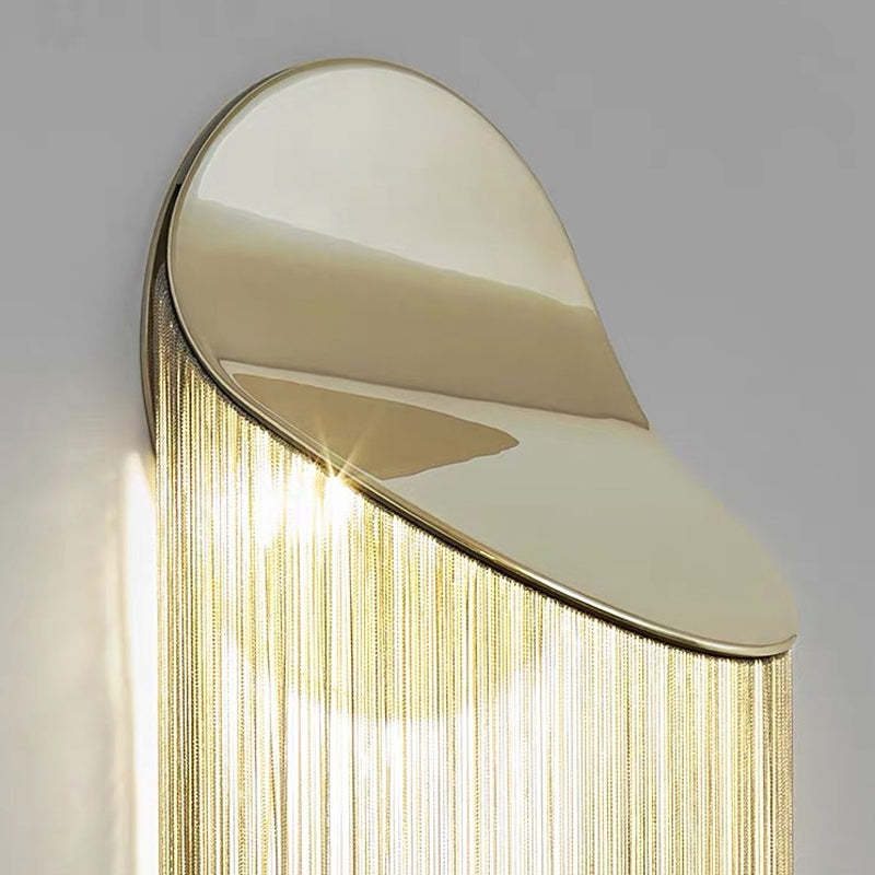 Modern Arcs Chain Tassel Wall Sconce