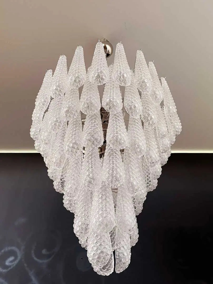 Murano Chandelier – Drop – 75 glasses – Transparent