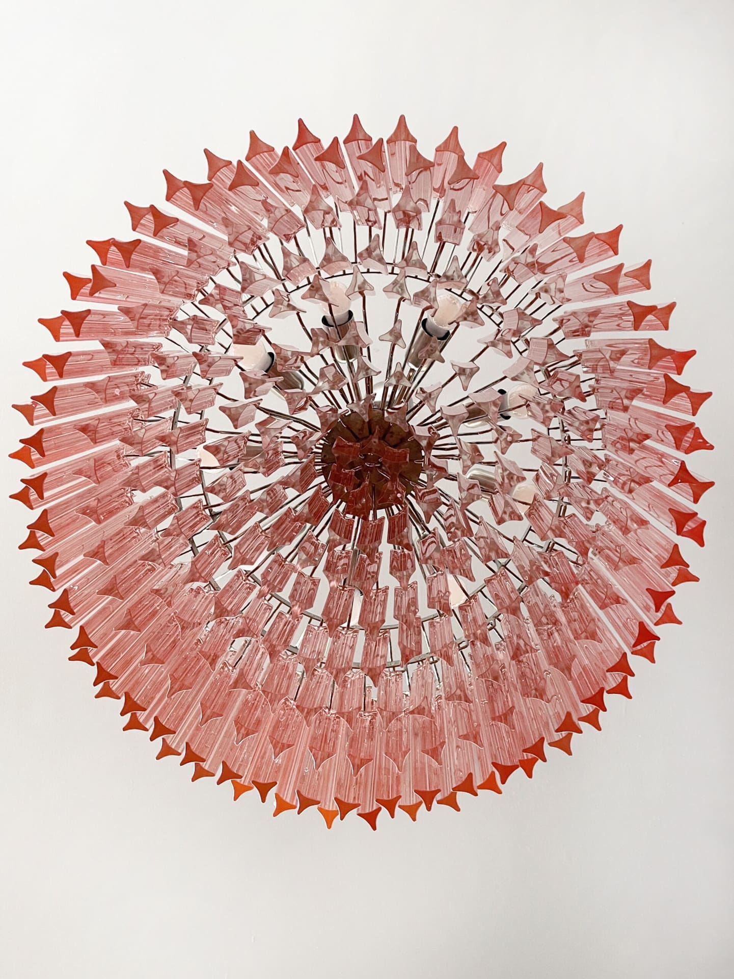Murano Chandelier – Triedri Round – 265 prisms – Pink