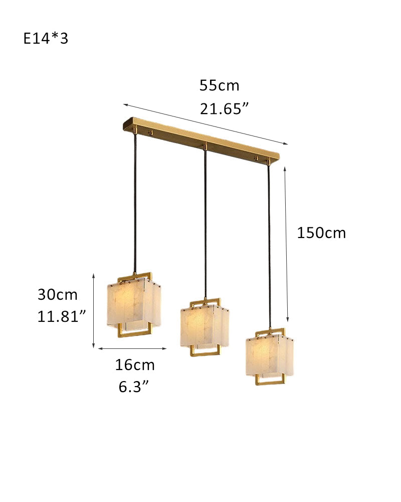Elegant Cluster Alabaster Dome Suspension Light Lacquered Burnished Brass for hallway