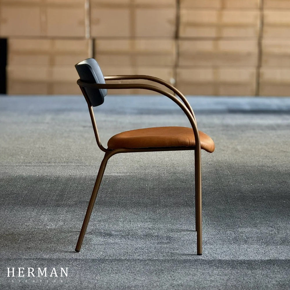 Antique Designer Metal Lounge Chair