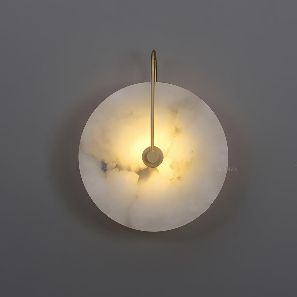 Alabaster Round Sconce 10"